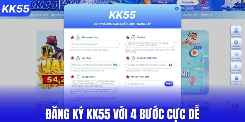 Đăng ký KK55 qua 4 bước dễ thực hiện