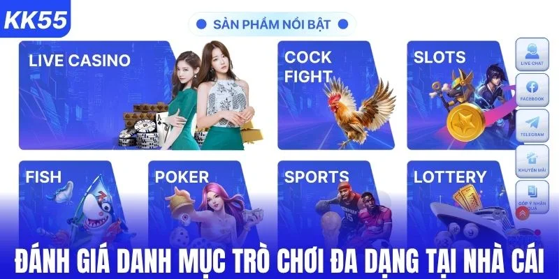 Đánh giá danh mục trò chơi đa dạng tại nhà cái